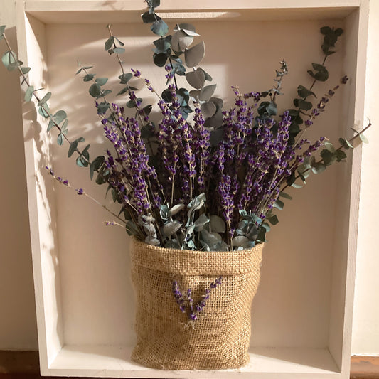 Handcrafted Lavender Frame Arrangement